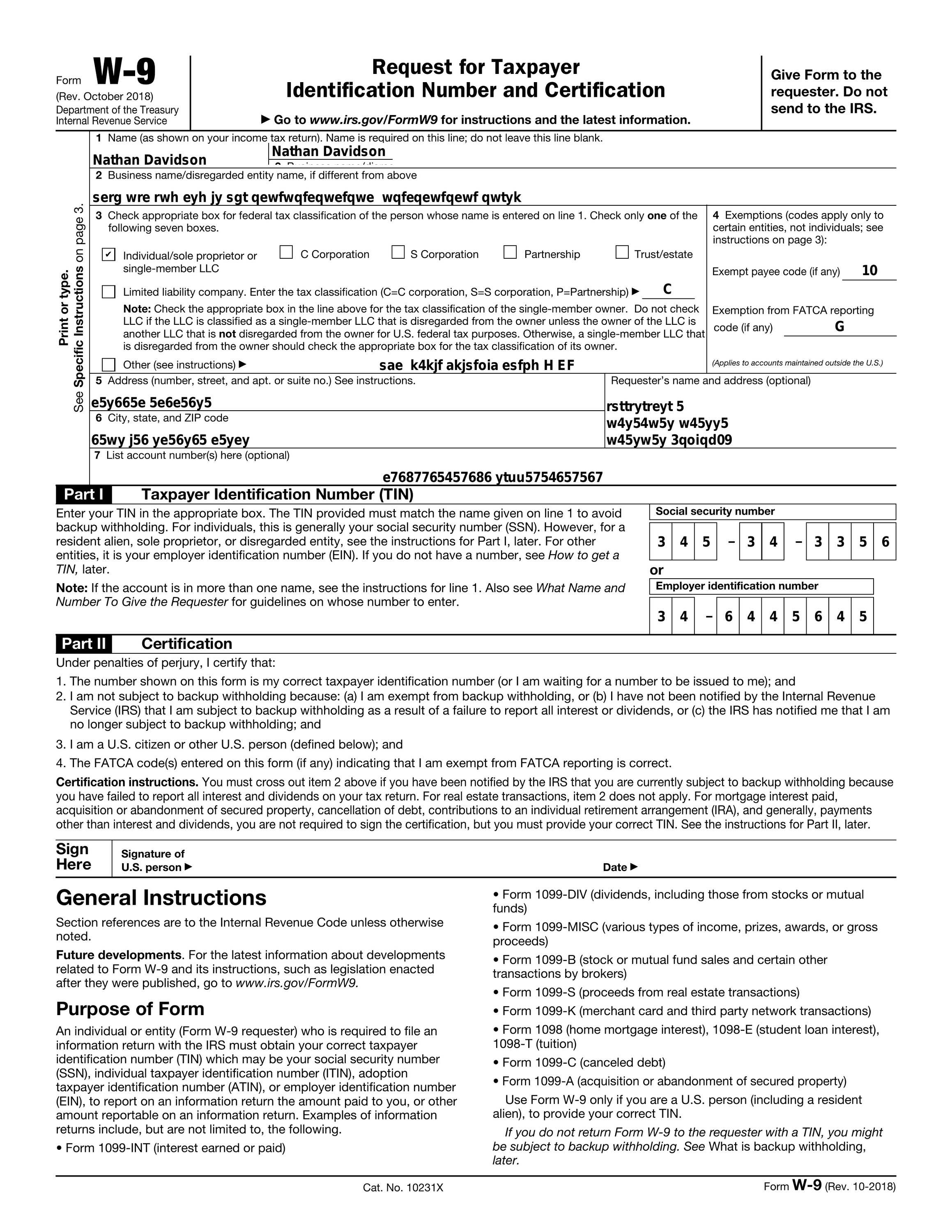 W-9 Tax Form